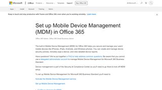 
                            11. Set up Mobile Device Management (MDM) in Office 365 - Office 365