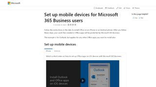 
                            7. Set up mobile devices for Microsoft 365 Business users | Microsoft Docs