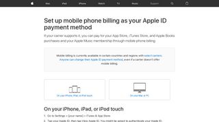 
                            7. Set up mobile phone billing as your Apple ID payment method - Apple ...
