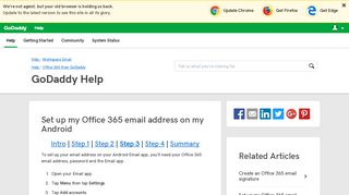 
                            9. Set up my Office 365 email on my Android | GoDaddy Help US