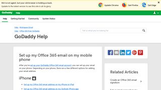 
                            9. Set up my Office 365 email on my mobile phone | GoDaddy Help US