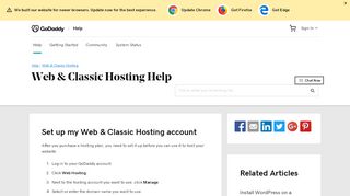 
                            6. Set up my Web & Classic Hosting account - GoDaddy