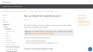 
                            12. Set up OAuth for Salesforce.com - Tableau