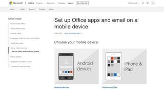 
                            4. Set up Office apps and email on a mobile device - Office Support