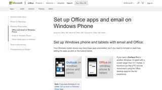 
                            6. Set up Office apps and email on Windows Phone - Office Support
