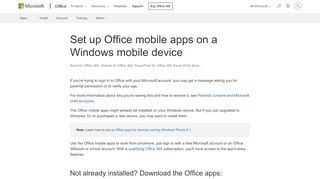 
                            7. Set up Office mobile apps on a Windows mobile device - ...