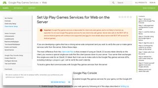 
                            2. Set Up Play Games Services for Web on the Server - Google Developers