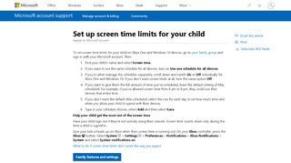 
                            8. Set up screen time limits for your child - Microsoft Support