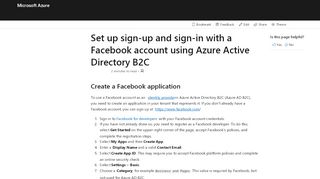 
                            5. Set up sign-up and sign-in with a Facebook account - Azure Active ...
