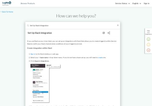 
                            11. Set Up Slack Integration - LogMeIn Support - LogMeIn, Inc.