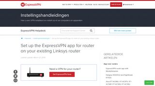 
                            2. Set Up the ExpressVPN app for Routers on Your Existing Linksys ...