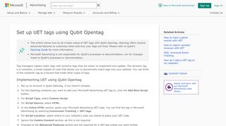 
                            12. Set up UET tags using Qubit Opentag - Bing Ads Help! - Microsoft