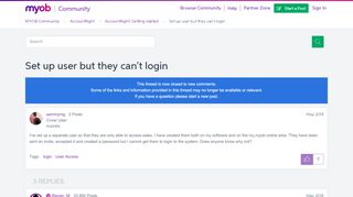 
                            11. Set up user but they can't login - MYOB Community