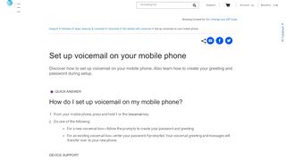 
                            8. Set up voicemail - Wireless Support - AT&T