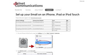 
                            7. Set up Your Email on an iPhone or iPod Touch - Telnet Communications