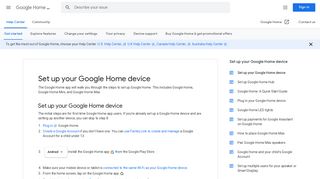 
                            2. Set up your Google Home device - Android - Google Home Help
