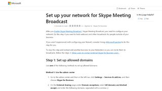 
                            6. Set up your network for Skype Meeting Broadcast | Microsoft Docs