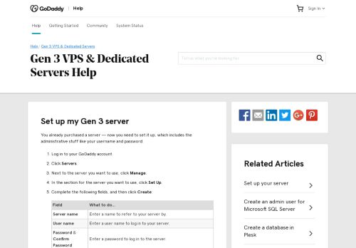 
                            8. Set up your server | VPS & Dedicated Servers (My Servers) - GoDaddy ...