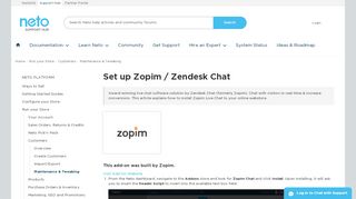 
                            12. Set up Zopim / Zendesk Chat - Neto
