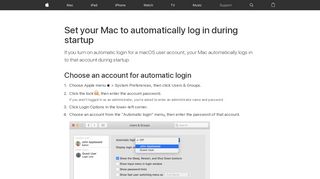 
                            6. Set your Mac to automatically log in during startup - Apple Support