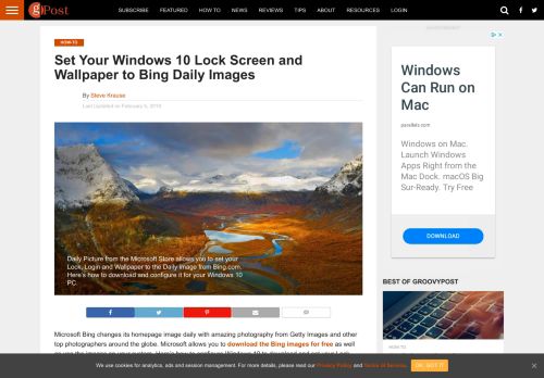 
                            12. Set Your Windows 10 Lock Screen and Wallpaper to Bing Daily Images