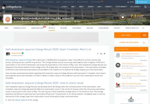 
                            10. Seth Anandram Jaipuria College Result 2019: Exam timetable, Merit List