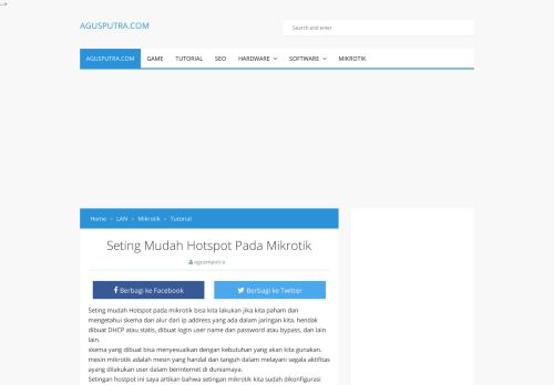 
                            10. Seting Mudah Hotspot Pada Mikrotik - agusputra.com
