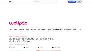 
                            12. Setipe, Situs Perjodohan Untuk yang Serius Cari Jodoh - Wolipop - Detik