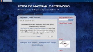 
                            9. SETOR DE MATERIAL E PATRIMÔNIO: GEMAT - CURSO ON-LINE
