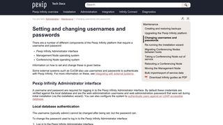 
                            7. Setting and changing usernames and passwords - Pexip Docs
