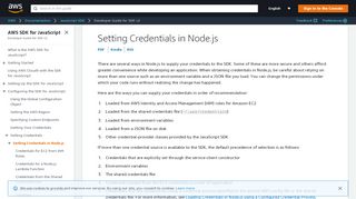 
                            6. Setting Credentials in Node.js - AWS SDK for JavaScript