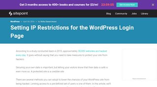 
                            11. Setting IP Restrictions for the WordPress Login Page — SitePoint