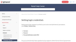 
                            3. Setting login credentials – Lightspeed Retail