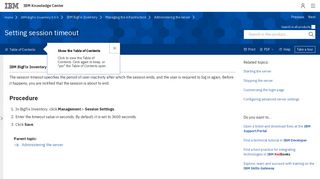 
                            9. Setting session timeout - IBM