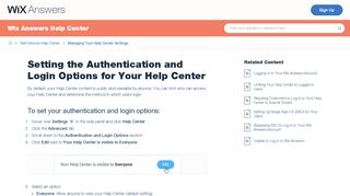 
                            5. Setting the Authentication and Login Options for Your Help Center