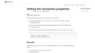 
                            2. Setting the Connection Properties - SQL Server | Microsoft Docs