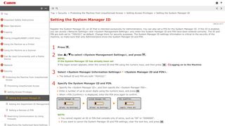 
                            9. Setting the System Manager ID - Canon - imageRUNNER 1435iF ...
