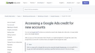 
                            12. Setting up a Google Ads account · Shopify Help Center