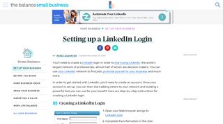 
                            13. Setting up a LinkedIn Login - The Balance Small Business