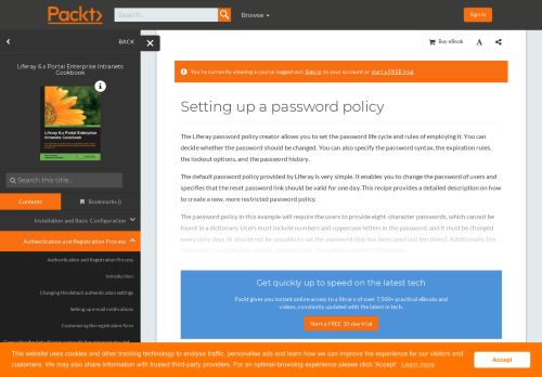 
                            8. Setting up a password policy - Liferay 6.x Portal Enterprise Intranets ...