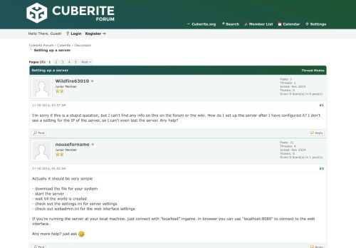 
                            2. Setting up a server - Forum - Cuberite