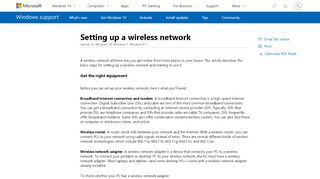 
                            13. Setting up a wireless network - Windows Help - Microsoft Support