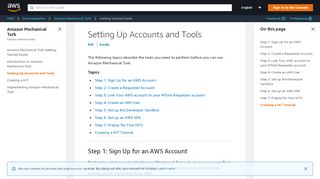 
                            3. Setting Up Accounts and Tools - Amazon Mechanical Turk