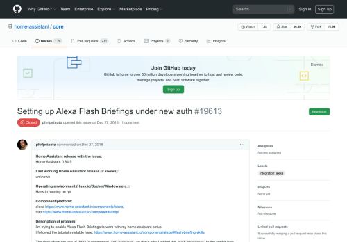 
                            1. Setting up Alexa Flash Briefings under new auth · Issue #19613 ...