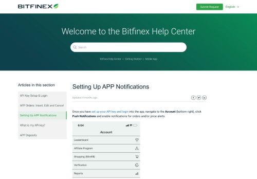 
                            4. Setting Up APP Notifications – Bitfinex Help Center - Bitfinex support