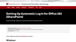 
                            13. Setting Up Automatic Log In for Office 365 (SharePoint) | Division of ...