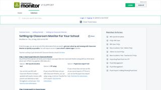 
                            7. Setting Up Classroom Monitor For Your School :