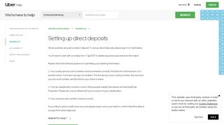 
                            5. Setting up direct deposits | Uber Partner Help