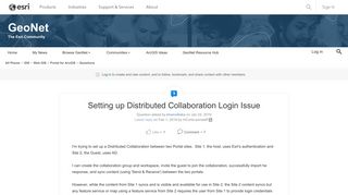 
                            8. Setting up Distributed Collaboration Login Issue | GeoNet