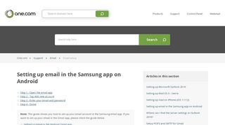 
                            9. Setting up email in the Samsung app on Android – Support | One.com